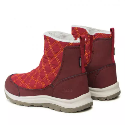Crvene ženske kožne čizme za snijeg