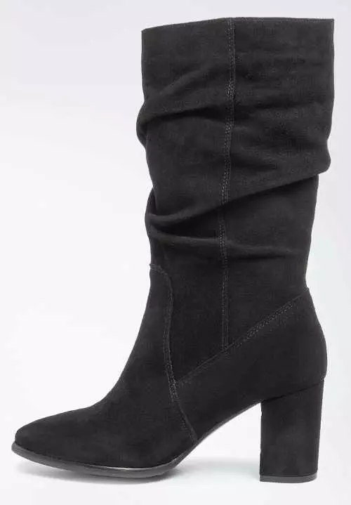Lasocki crne ženske čizme od brušene kože na visoku petu